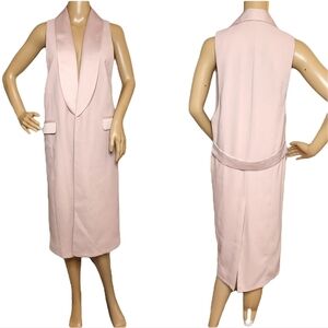 Leith sleeveless cardigan duster vest. Blush pink.  Size xs